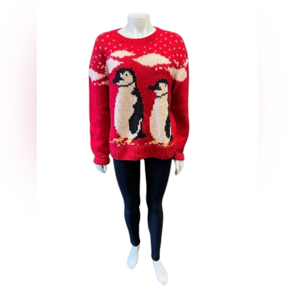 The Woolrich Woman 1830 Vintage EUC Chunky Knit Penguin Size Large - Picture 2 of 7